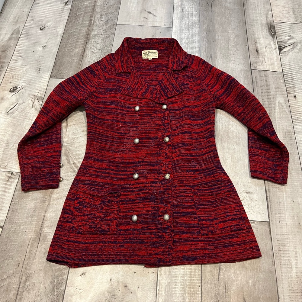 Full fashioned red vintage cardigan